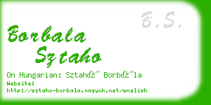 borbala sztaho business card